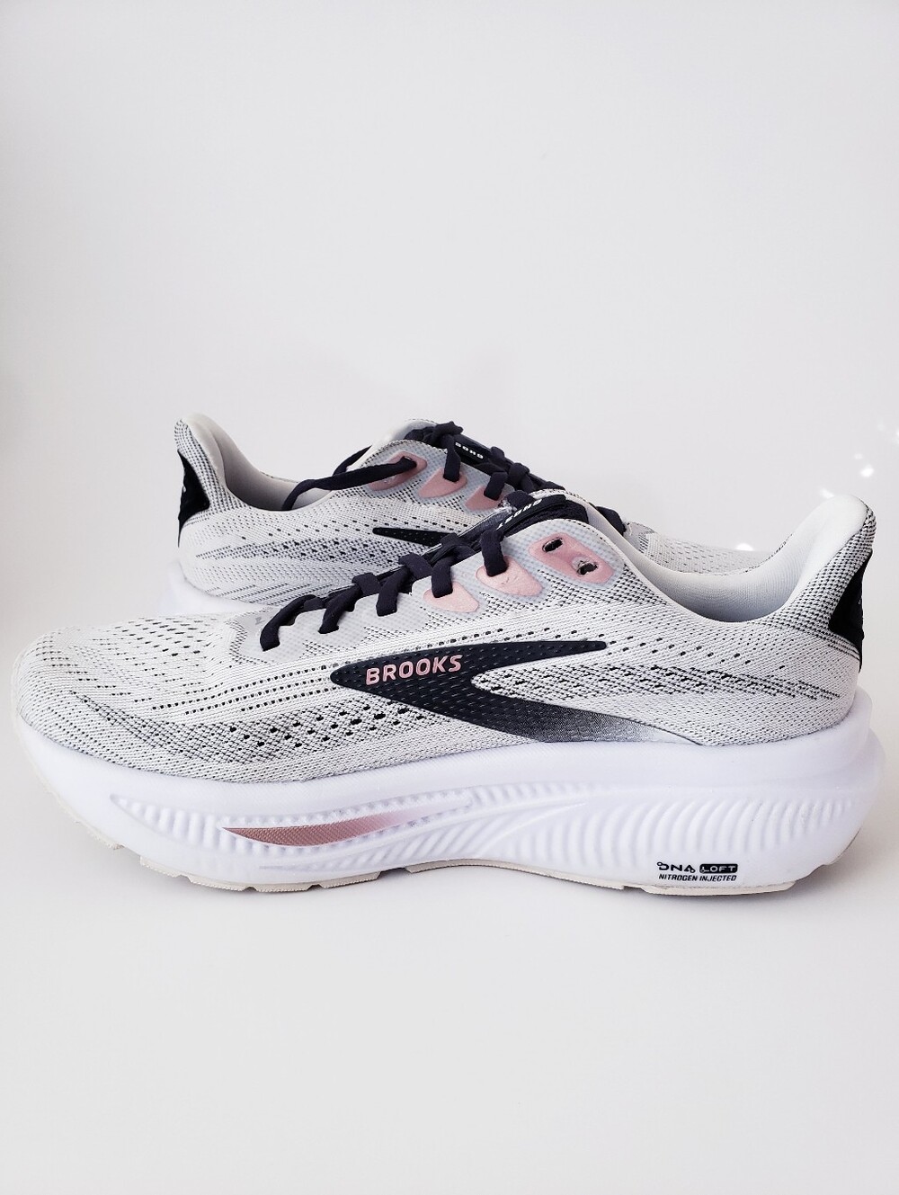 Brooks Ghost 17 Women's Running Shoes White Black Rose Gold - Picture 9 of 16